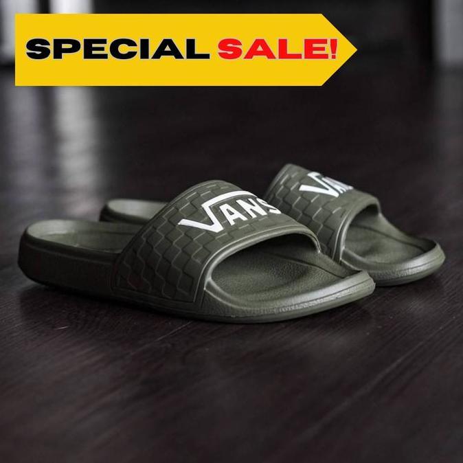 Sandal Vans Japan Market Checkerboard Embosh Olive Green Orinal