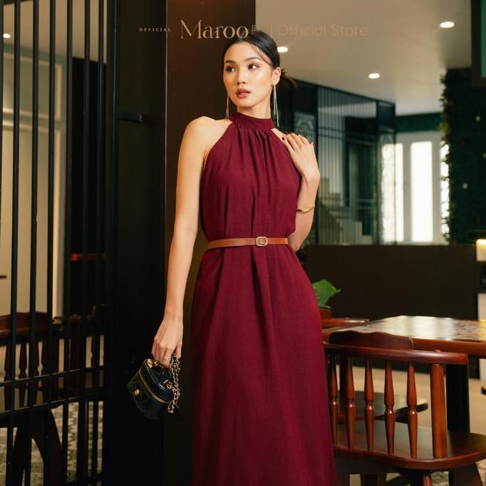 New Maroo Kate Dress/ Dress Wanita/ Dress Korea Style/ Dress Merah Maroon #Gratisongkir