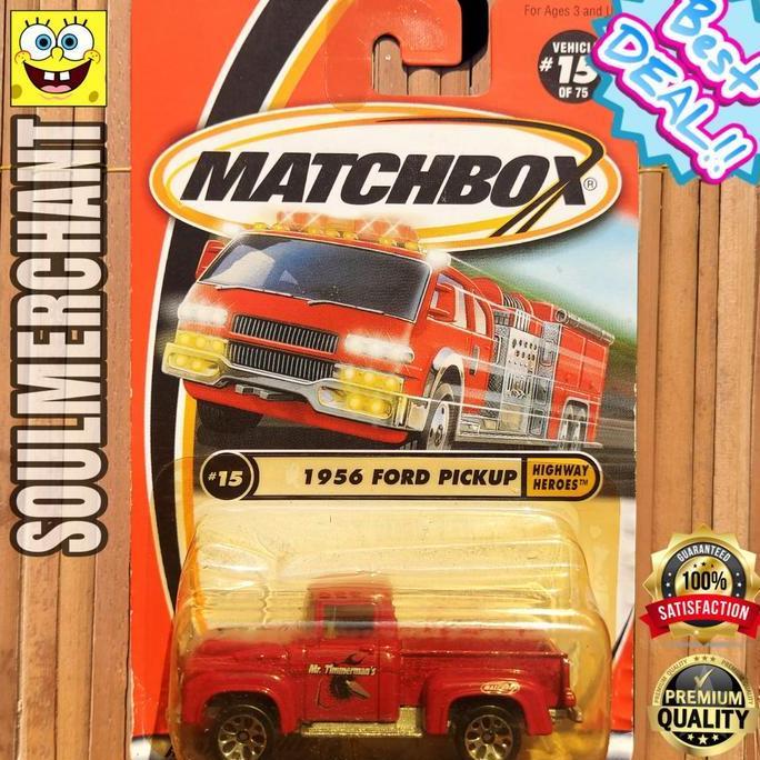 Matchbox 1956 Ford Pickup Merah Highway Heroes Mobil Classic Ban Plastik New