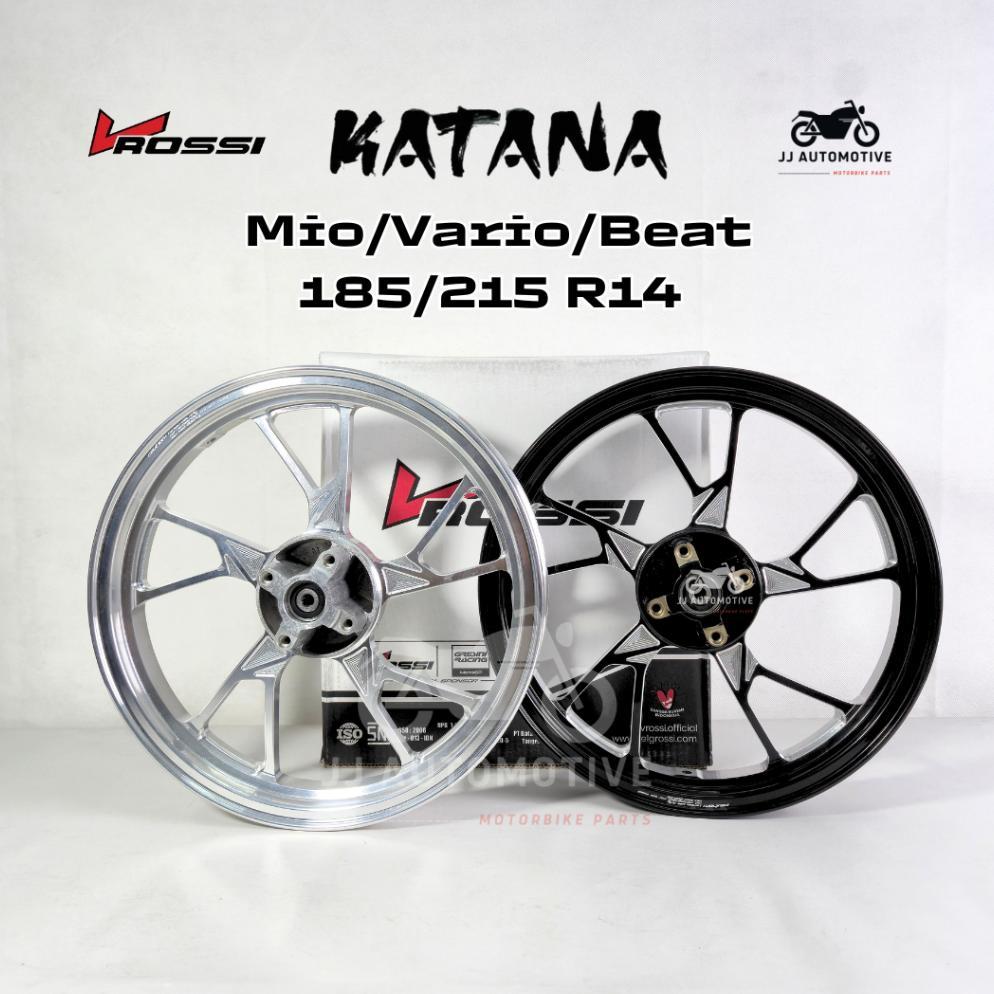 Velg VRossi Katana Vario Beat Scoopy Mio Soul Mio Sporty Mio Smile CNC Chrome 185/215 R14