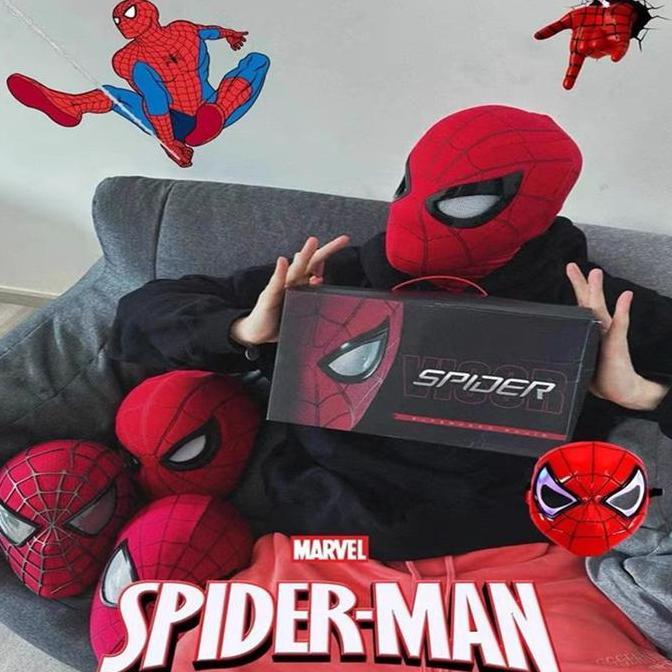 Dufft tosBisa BerkedipTopeng Spiderman Mask / Topeng Spiderman Anak / Topeng Spiderman Dewasa / Tope
