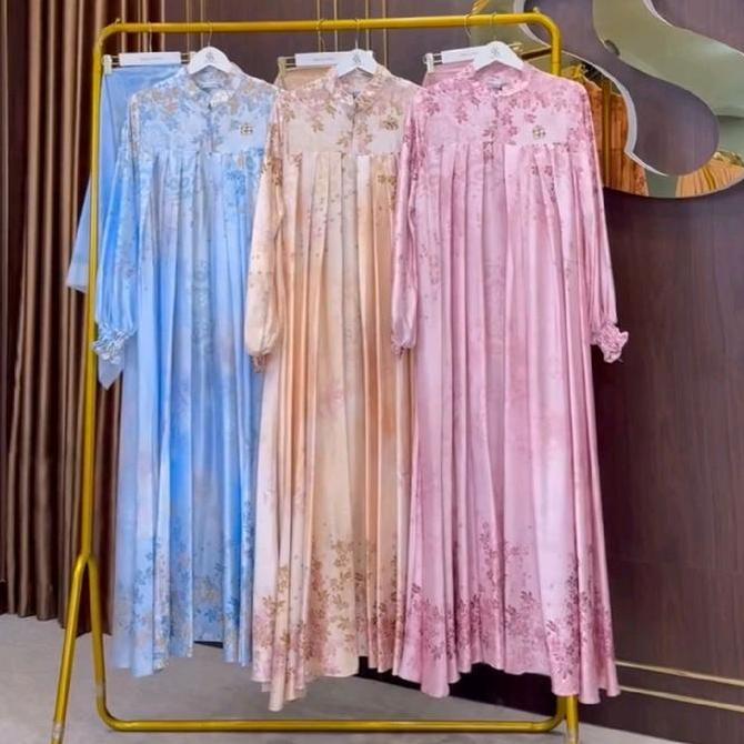 Dress Jumbo Printing Shellasaukia Orinal Silk Premium Shellasaukia Gamis Muslim Maxi