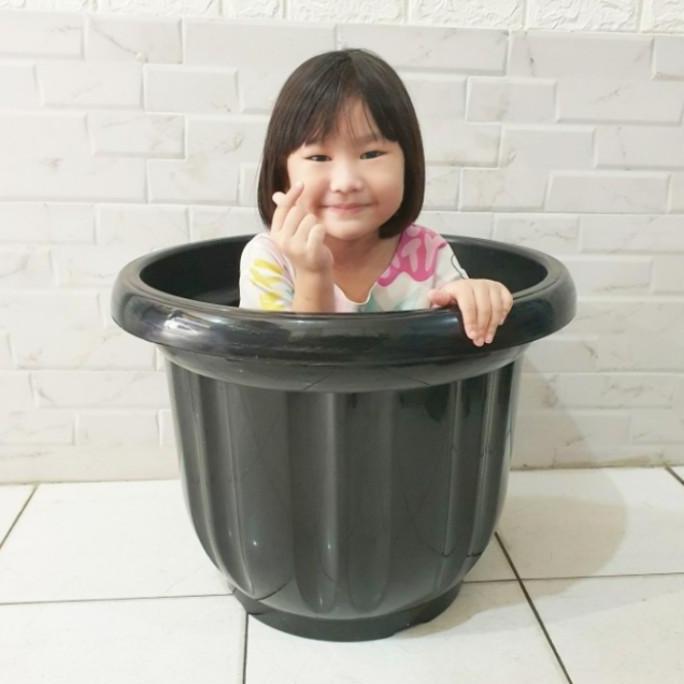 Huayuan- Pot Jumbo Tanaman Besar 60 Cm Hitam Besar Tanaman Hias Buah/Bunga 60Cm Plastik Diameter 60C