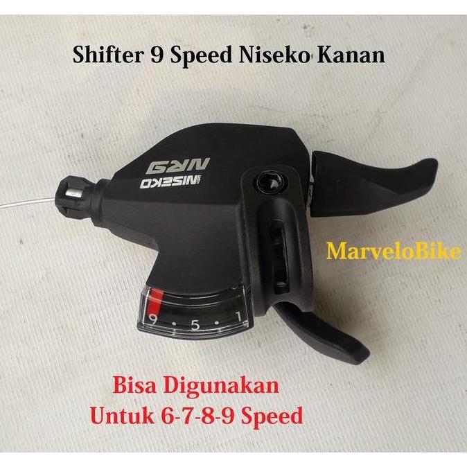 Shifter Operan Gigi Sepeda MTB Seli 9 Speed Niseko NR9 Kanan