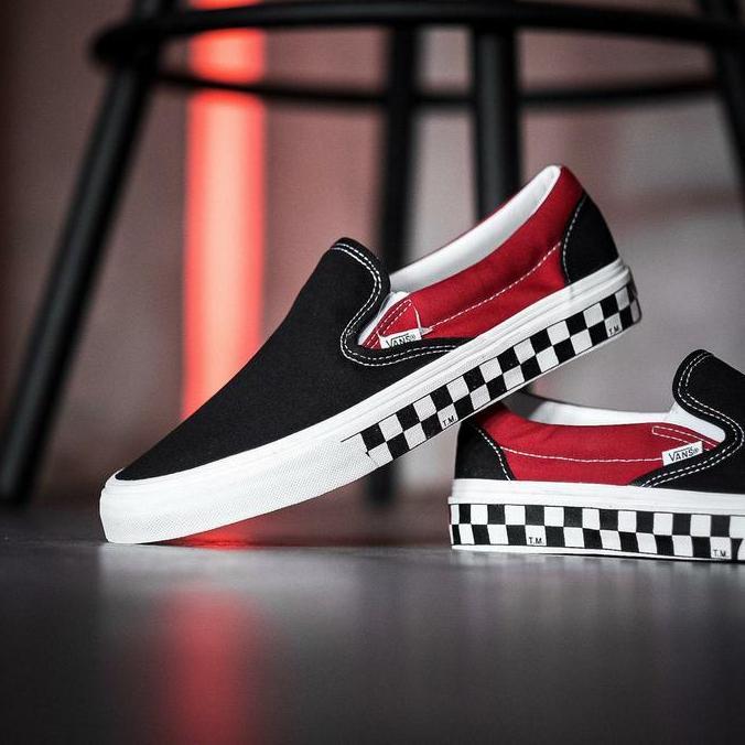 Vans BMX Slip On Checkerboard Black Red Orinal
