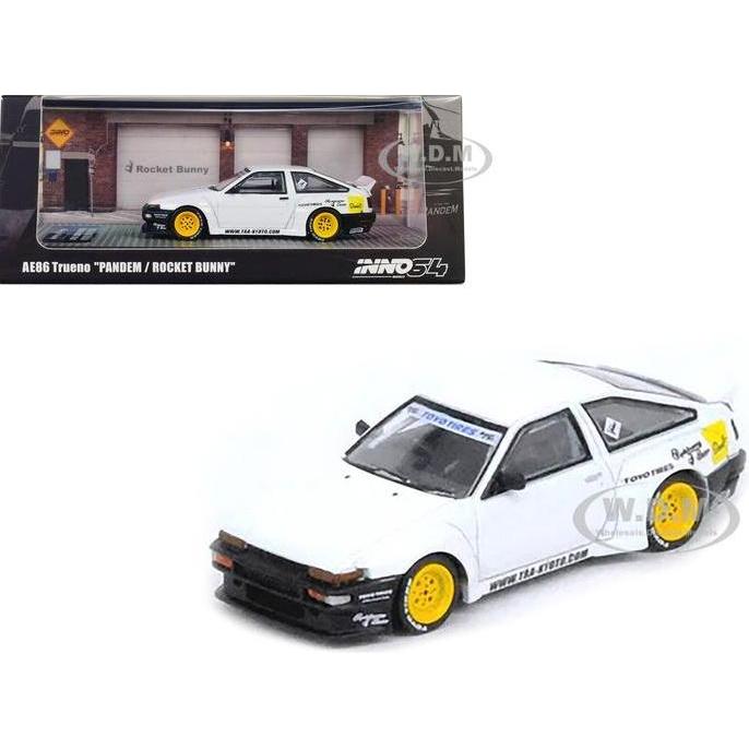 IN64-AE86P-WHI Inno64 Toyota Corolla AE86 Trueno White Pandem Rocket Bunny Diecast