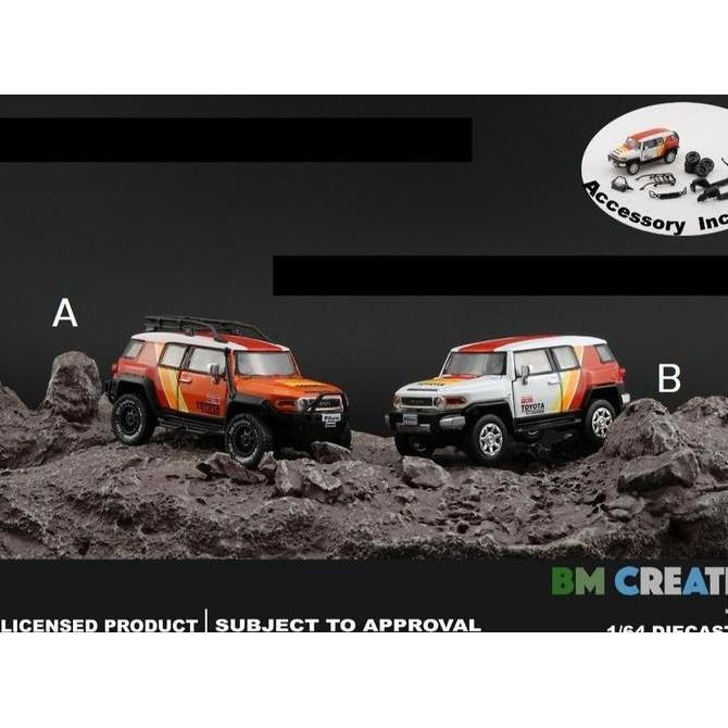 1/64 BM Creations Junior Toyota FJ Cruiser 2015 Orange Putih Merah