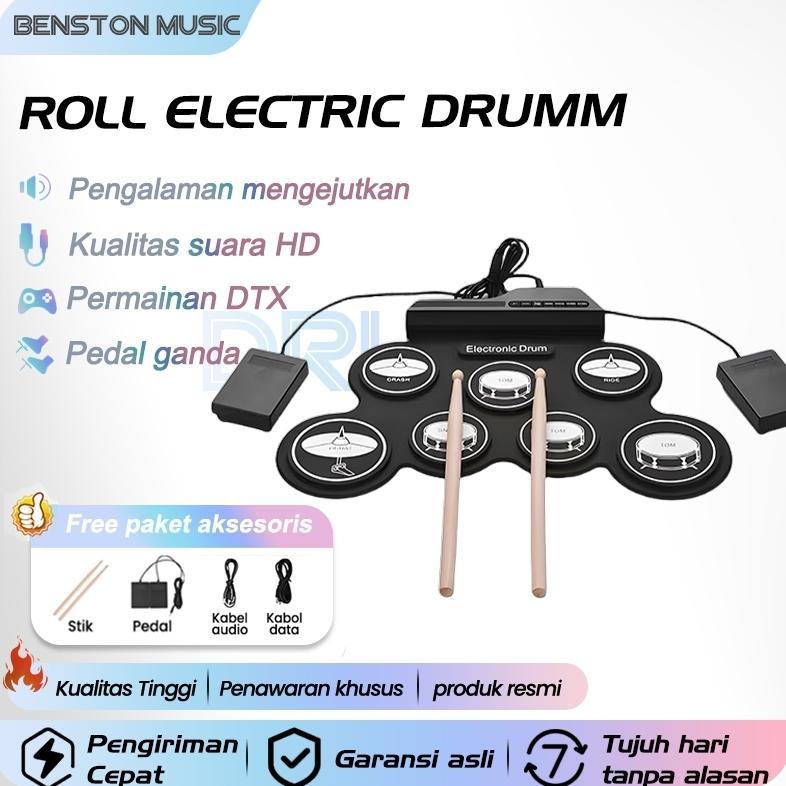 Benston Music- Drum Set/Roll up Drum Set Silicone Electric Drum Pad Kit /Set Drum Portabel /Drum Ele