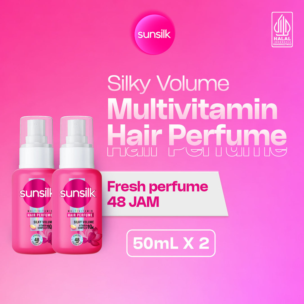 Sunsilk Multivitamin Hair Perfume Vitamin Rambut, Rambut Wangi & Bervolume 50mL Twinpack