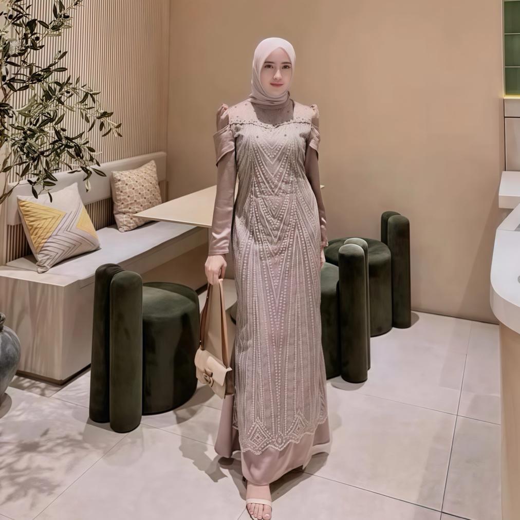 ORIGINAL GAMIS KONDANGAN LUVITA DRESS MERMAID BROKAT PAYET MEWAH