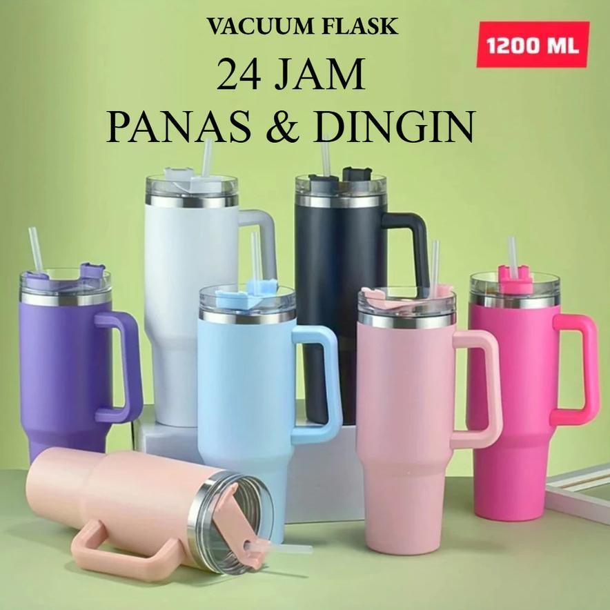 Tumbler Gagang Jumbo Stainless Steel Botol Air Minum Pegangan Jumbo 1200Ml Takasimura Store