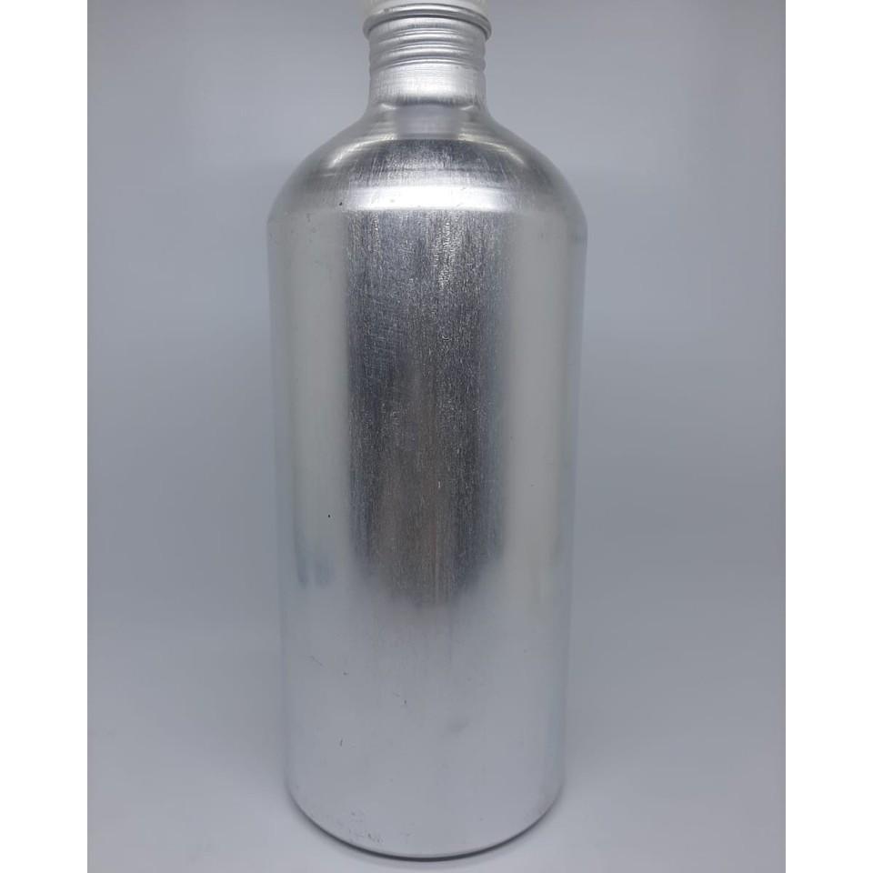 Kaleng 1 Liter (1.000 Ml) Silver. Botol Alumunium  Kosong Baru.  Buat Bibit Parfum. Harga Perbiji.