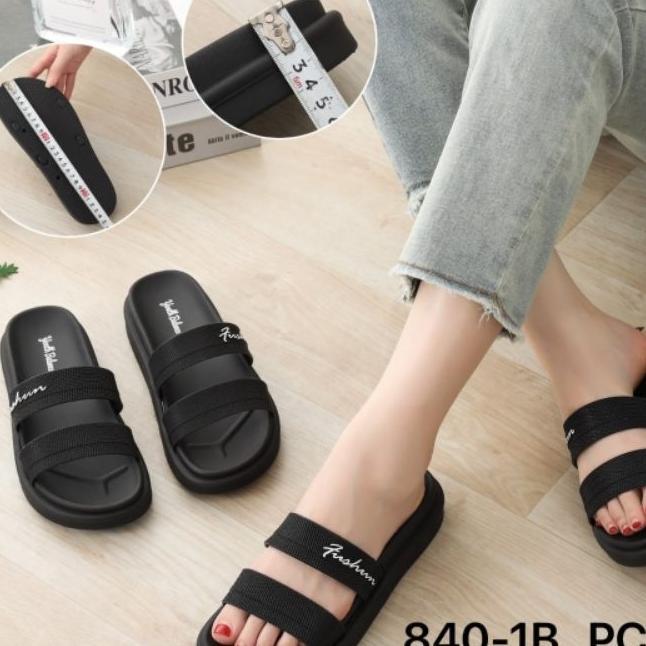 Sandal Jelly / Karet  Wanita Balance 840-1B/ Sandal Wanita Slop Wedges  Terbaru Model Kekinian Sanda