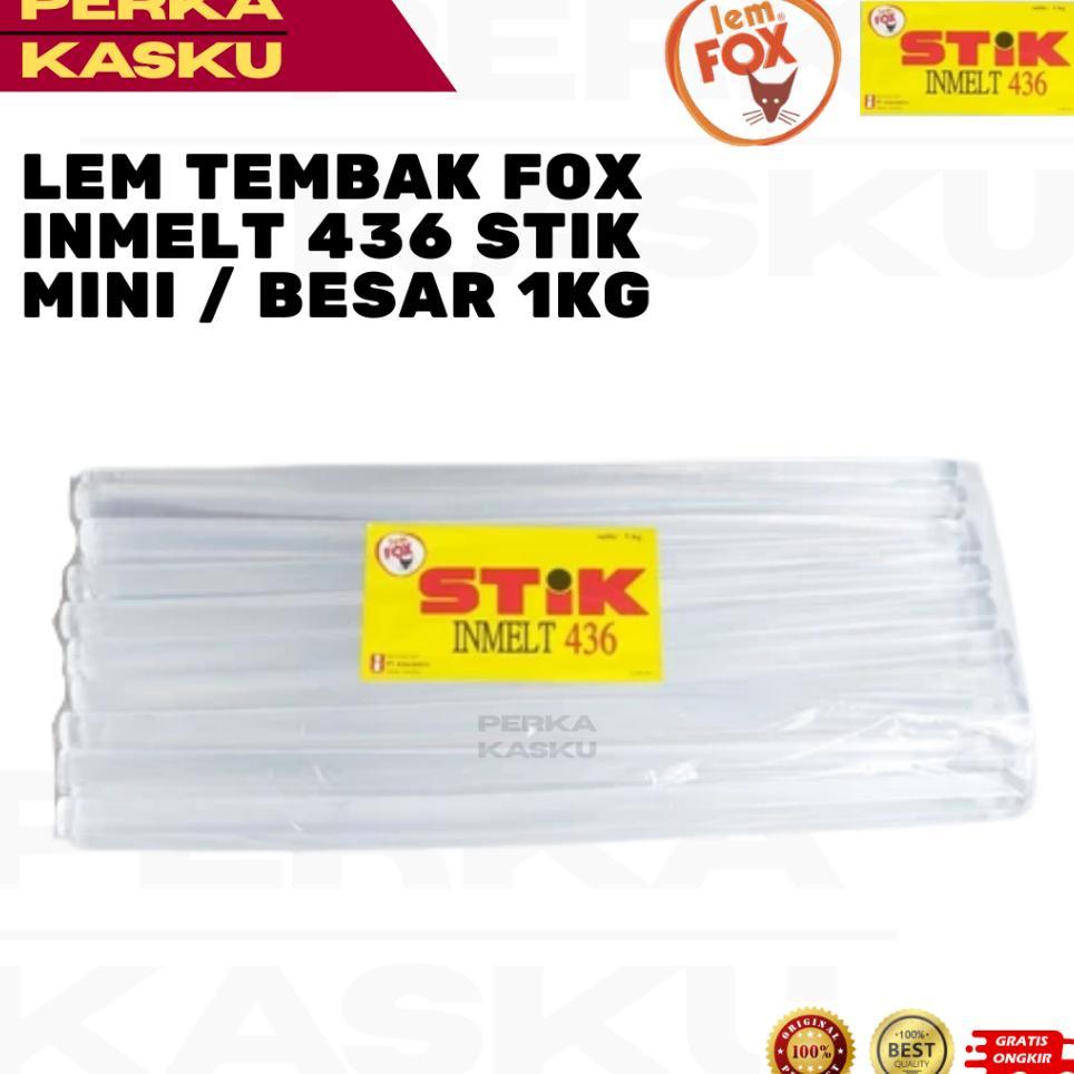 Lem Tembak Fox Inmelt 436 Stik Mini / Besar  1Kg | Lem Hot Melt Transparan Glue Gun Mini Serbaguna