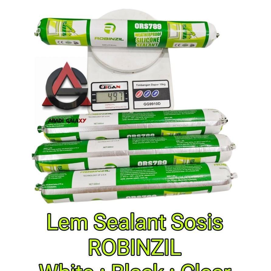 (Harga 1 Pcs) Lem Sealant Lem Silent Lem Sosis Putih ; Hitam ; Clear Robinzil