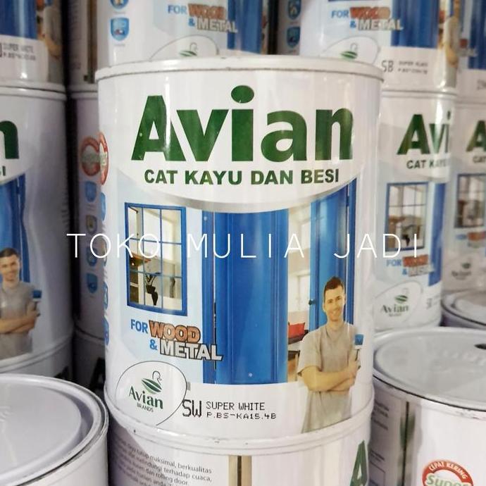 TERBARU - Cat kayu / besi Avian 1 kg / cat minyak pintu jendela putih hitam