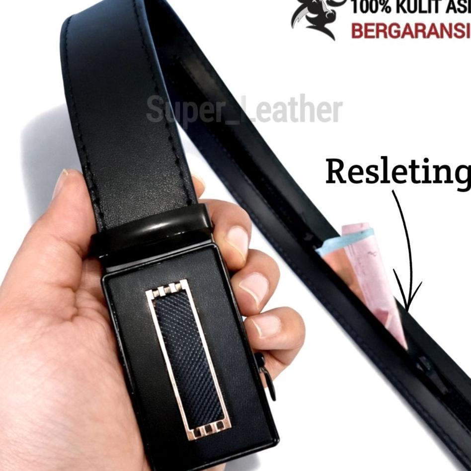 Ikat Pinggang Pria Kulit Asli | Sabuk Pinggang Pria Kulit | Gesper Kulit Pria Belt Cowok Jumbo Resle