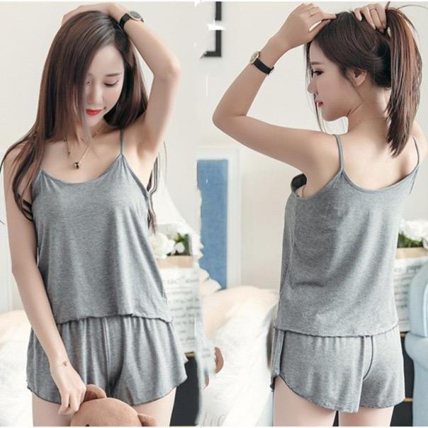 Vestito- Bbi Piyama Baju Tidur Nita Desa Lengan Kutung Celana Pendek Set Tengtop Perempuan B Size Ju