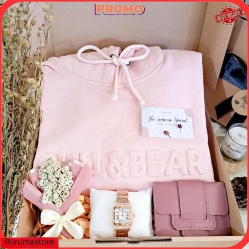 Hampers Hoodie Cewek Girly Edition/ Kado Ulang Tahun Cewek / Kado Wisuda / Gift Box Produk Andalan