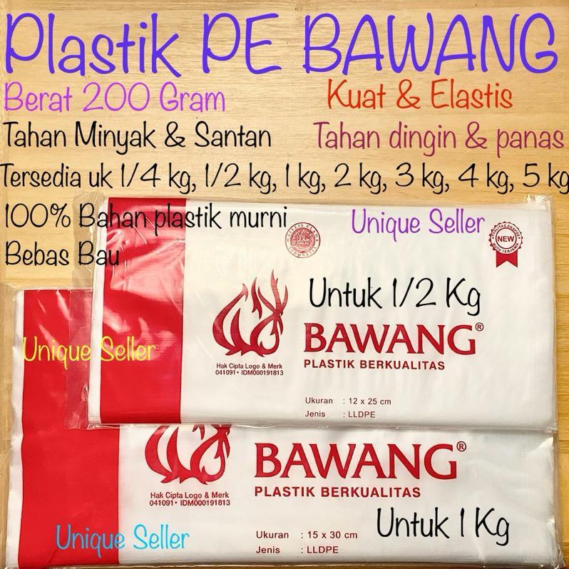 Plastik Pe Bawang Tebal 03 Uk 10X20 (1/4 Kg) 12X25 (1/2 Kg) 15X30 (1 Kg) 18X35 (2 Kg) 20X35 (3 Kg) 2