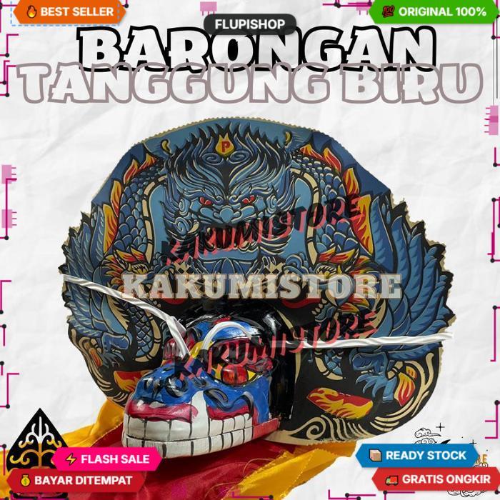 Barongan Spons Biru Motif Macan Barongan Anak Free Kemul Mutu Terbaik