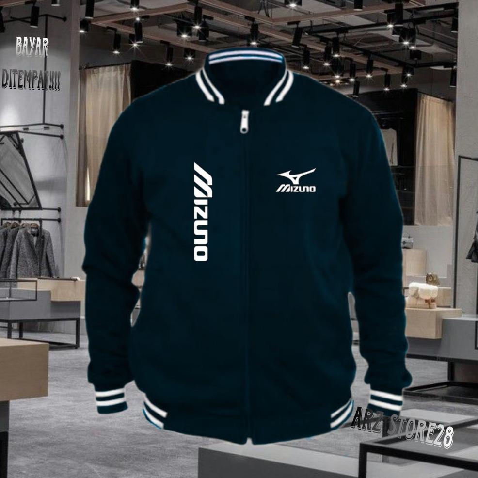 Terlaris  Free Jaket Varsity Text Mizuno Kirka  Sweater Distro Termurah Hoodie Terbaru Pria Wanita