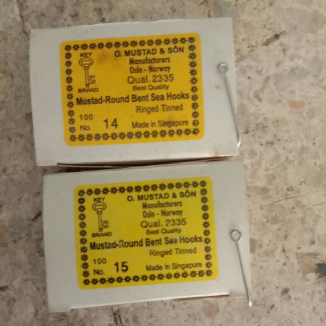 Kail Pancing Mustad 14.15.16.17.18.19.20 Mata Pancing Kail Ikan Pancingan Ikanmustad 2335 Cap Kunci