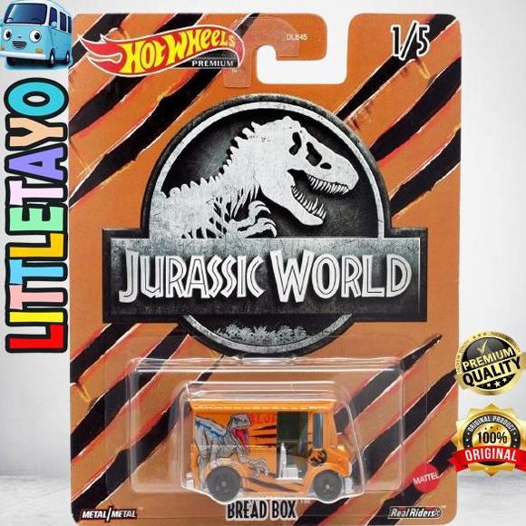 HOTWHEELS JURASSIC WORLD BREAD BOX - PARK VELOCIRAPTOR BLUE DINOSAURUS New
