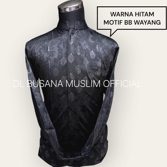 NEW KOKO Warna HITAM, DL Busana Muslim,Baju Koko DL, Kemeja Koko Pria DL, Baju Muslim Pria, Baju Kok