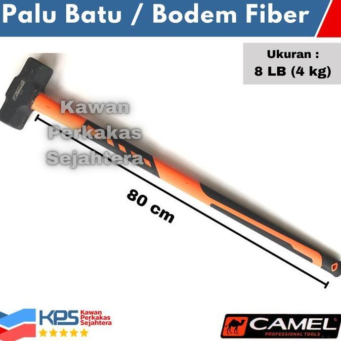 CAMEL Palu Batu Gagang Fiber 8 LB (4 kg) | Bodem Gagang Karet 8LB