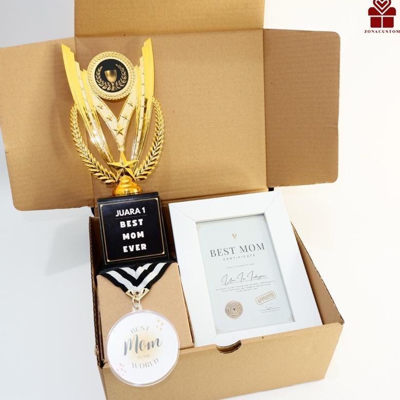 Hampers Sertifikat Ibu Custom Gift Hari Ibu Best Mom Free Figura Untuk Kado Set Hadiah Semarang Kual