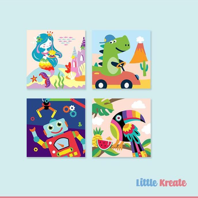 #01 DIY Canvas Painting by Number / Paint by Number / Melukis Kanvas Mainan Anak