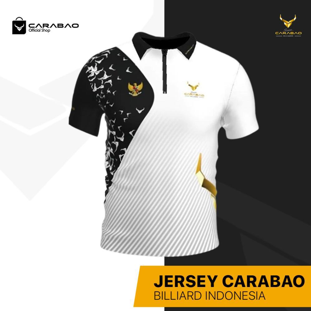 Jersey Carabao Black White + Pouch Bag billiard