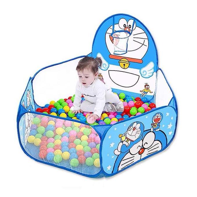 Mainan Kolam Mandi Bola 1.2m Tenda Keranjang Mandi Bola Anak + Ring Basket Hadiah Ulang Tahun Set Ha