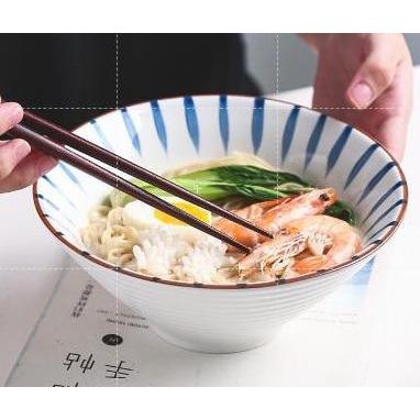 Mangkok Ramen Keramik Motif Jepang 8 inch / Japanese Ramen Bowl / Mangkok Sop Tahan Panas DS