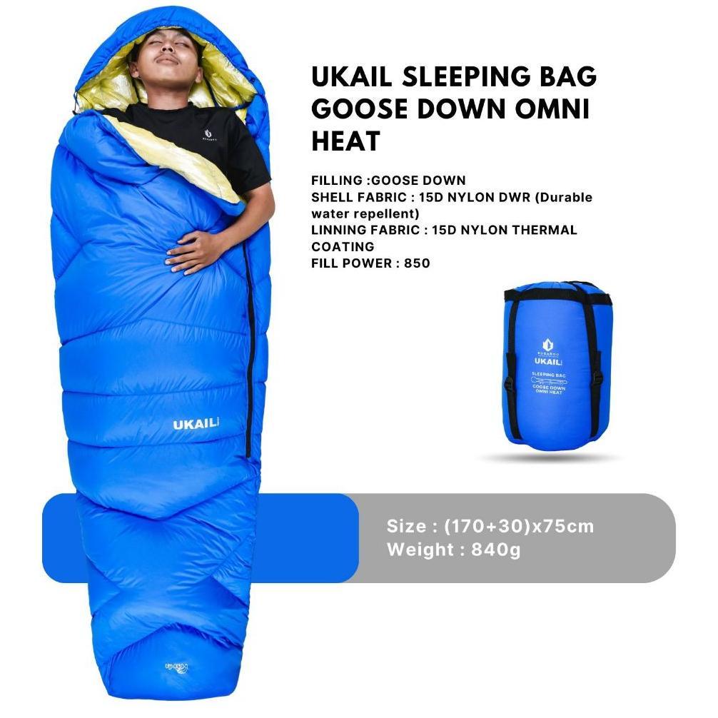 BOGABOO Sleeping bag goose down OMNI HEAT ASLI BULU ANGSA 100 % FP 850 - slepingbag musim dingin  - 