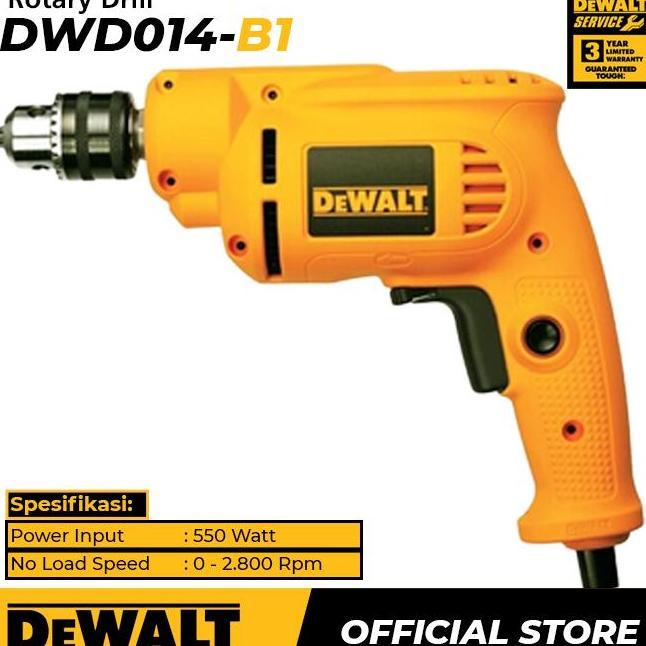 Dewalt Rotary Drill Bor Tangan Listrik Non Impact 550W 10Mm Dwd014