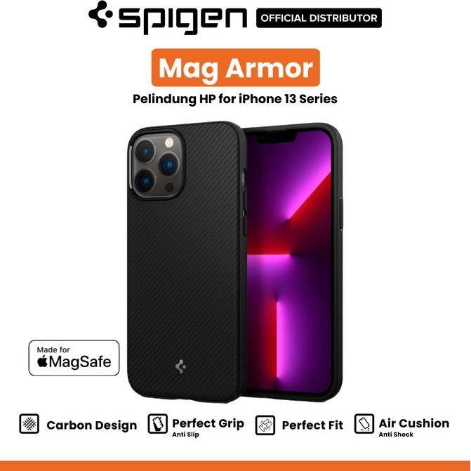 Case Spigen for iPhone 13 Pro Max 13 Mini Spigen Mag Armor Case MagSafe Matte Casing
