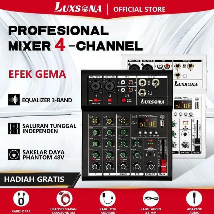 Youngshort33 - Luxsona Mixer 4 Channel/Mixer Audio/99Dsp 4 Channel Mixer Mini /Amplifier Bluetooth M