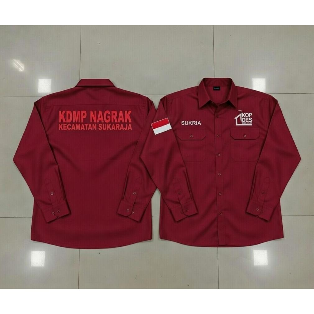 Best Seller Erland Store Kemeja Bordir Koperasi Merah Putih Kemeja Koperasi Merah Putih Baju Koperas