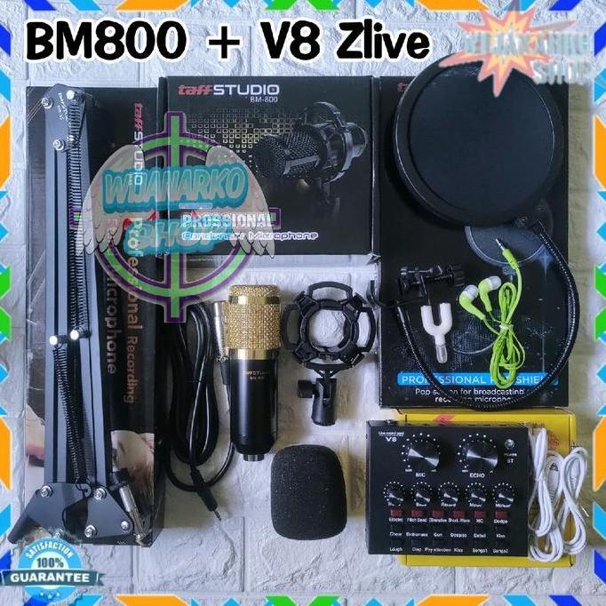 Youngshort33 - Paket Lengkap 2 Bm800 Soundcard V8 Plus Untuk Rekaman Dan Live Streaming Sound Card S
