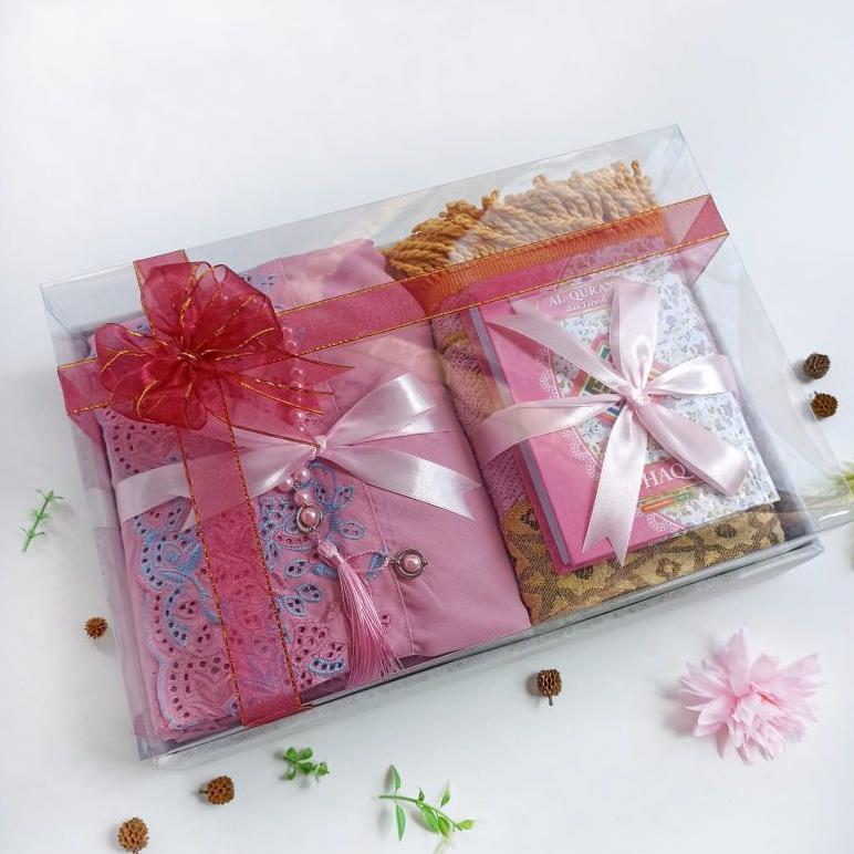 Best Seller Mahar Seperangkat Alat Sholat Cewek Mukena Katun Premium Box Besar | Kp