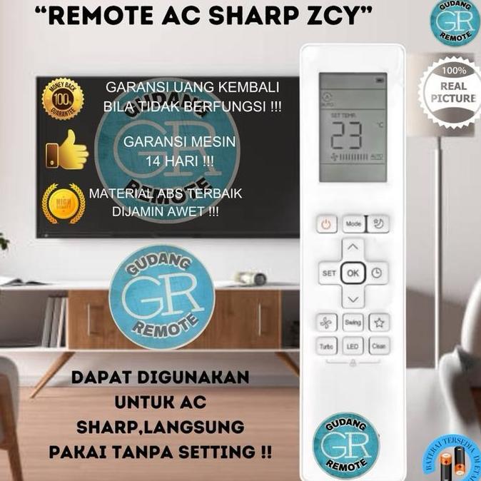 Remote AC Sharp RG10B(G)/BGEF / Remot AC Sharp Seri ZCY & ZCYN AH-A5ZCY AH-A7ZCY AH-A9ZCY