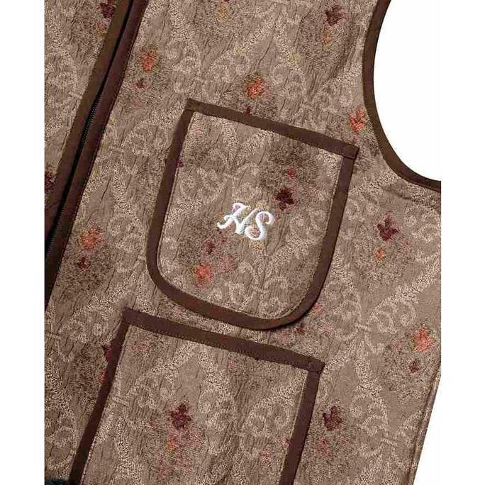 Cardigan Pria Vest Jacquard Brown Othman X Howard Smith - Victorian Utility Vest