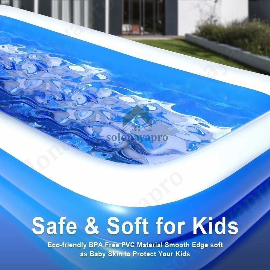Kolam Renang Anak Jumbo 3 Meter/3 Rings Thick Rubber Inflatable Swimming Pool/Kolam Renang Karet Yan