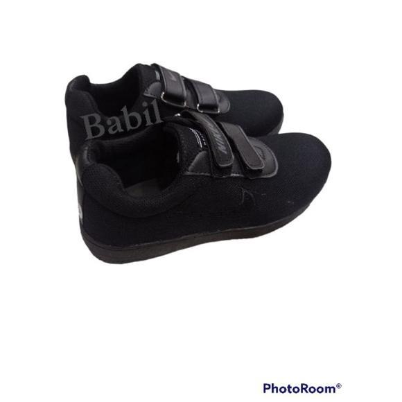 Diskon Sepatu Sekolah Anak Model Kretek Tanpa Tali Sepatu Pria Wanita Sepatu Full Hitam Sepatu Hitam