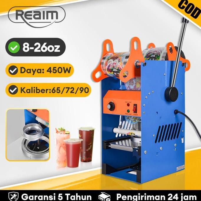 REAIM Mesin Press Gelas, Cup Sealer, 8oz - 26oz, Mesin Press Cup, Mesin Sealing Gelas Plastik, Cup S