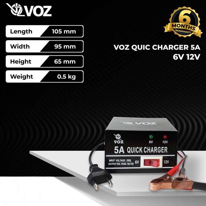 Murah Voz Charger Aki 5A | Charger Aki Motor | Charger Aki