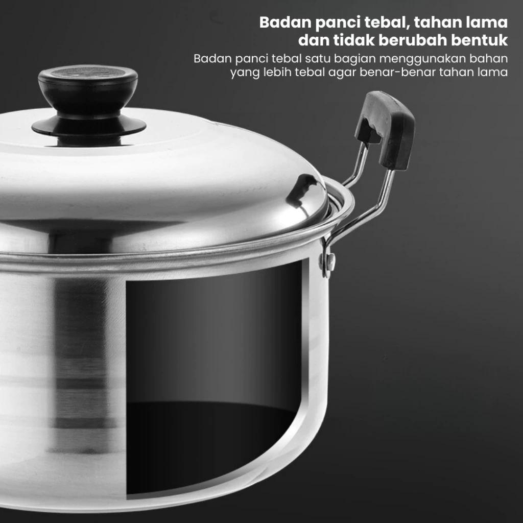 Stainless Panci Set 5 Susun Tutup Stenlis / Panci +  Set 5 Susun Stainless Bahan Tebal Premium