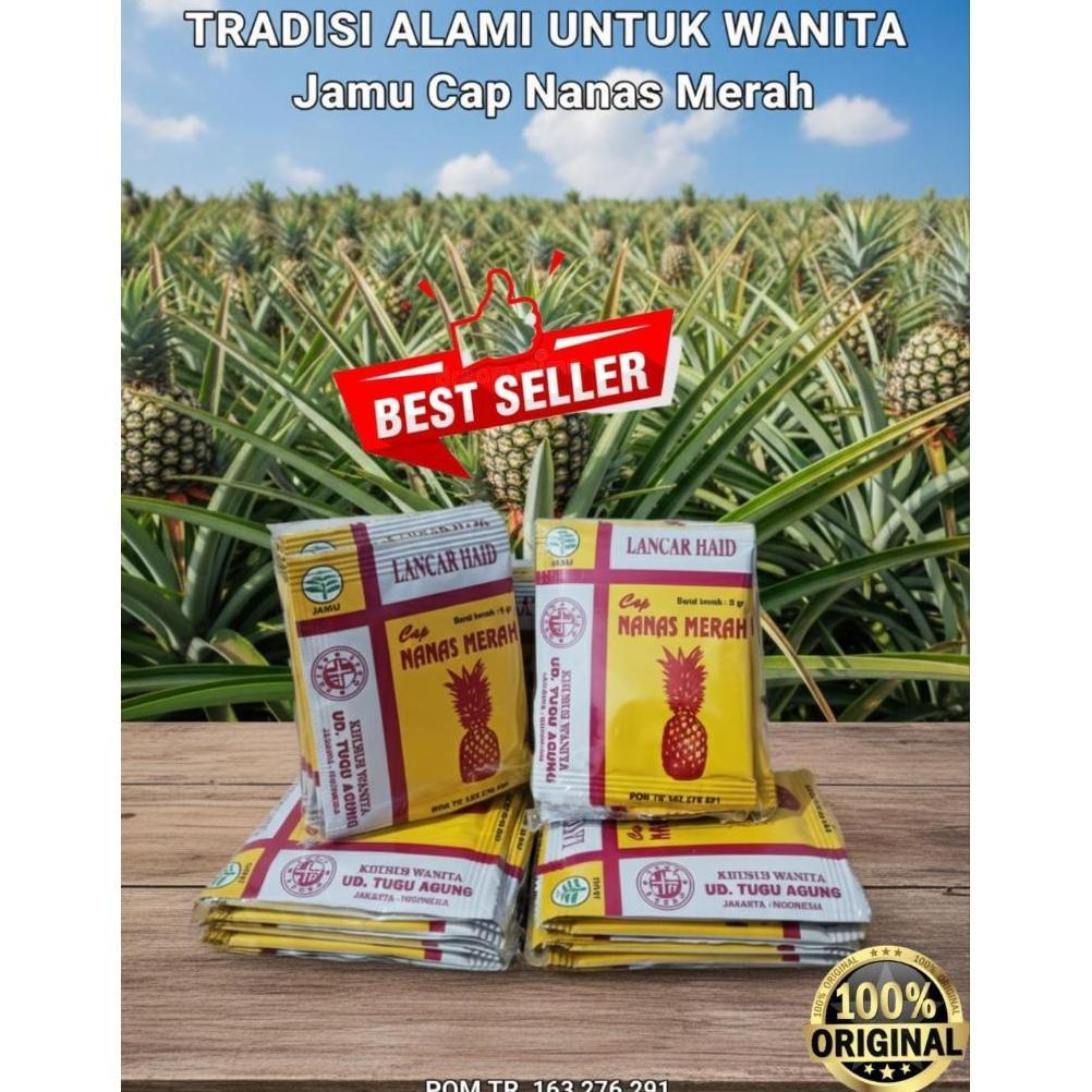 (Terbaru) Jamu Lancar Haid cap Nanas Merah   Original (Terlaris)